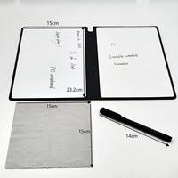 Tableau d'écriture réutilisable pour étudiants, couverture en PU, format A5, imperméable, effaçable, bloc-notes avec stylo et chiffon d'effacement