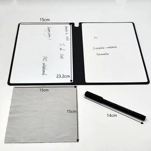 Tableau <span class=keywords><strong>d</strong></span>'écriture réutilisable pour étudiants, couverture en PU, format A5, imperméable, effaçable, bloc-notes avec stylo et chiffon <span class=keywords><strong>d</strong></span>'effacement - Product Image 3