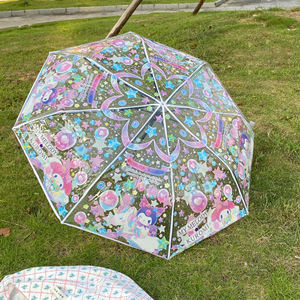 Paraguas plegable transparente <span class=keywords><strong>de</strong></span> dibujos animados Ins Melody <span class=keywords><strong>de</strong></span> moda barata automático para chicas estudiantes - Product Image 3