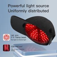 Gorro de Terapia Capilar Flexible con 142 LED de Luz Roja Recargable, Mantenimiento Diario de la Salud del Cabello para Hombres y Mujeres