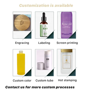 Envase de paquete de crema facial cosmética vacía para ojos, 50g, 150g, 250g, tarro de plástico transparente para el cuidado de la piel de ámbar esmerilado con tapa de Bambú - Product Image 6
