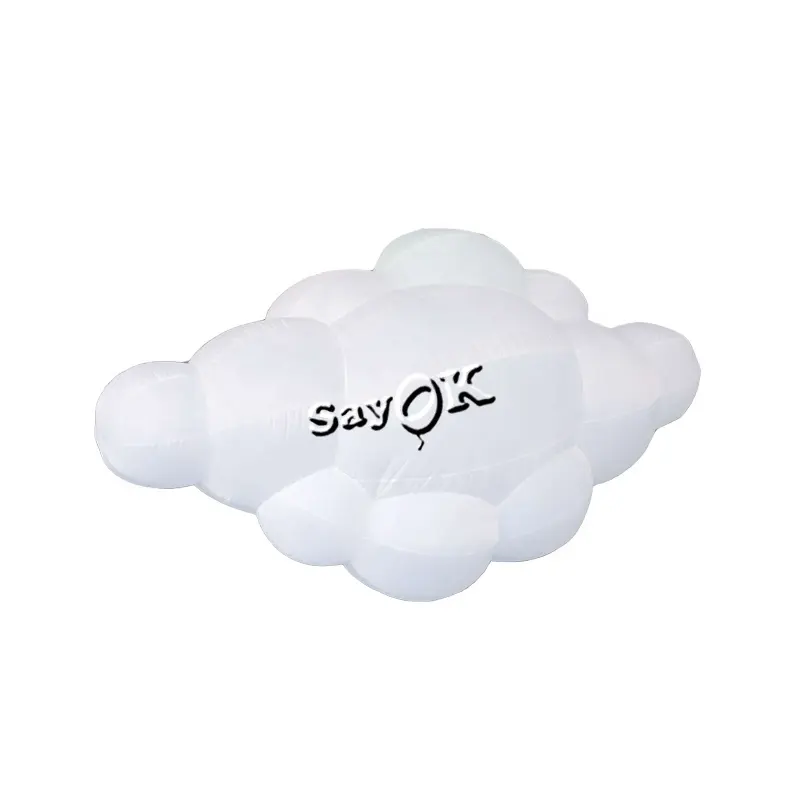 Sayok Decoratie Podium Witte Gigantische Led Opblaasbare Wolken Licht Reclame Opblaasbare Wolken Decoratie