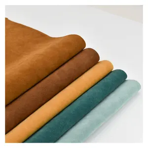 Leather Factory Wholesale PVC Synthetic Fabric Designer Artificial Padded Suede Leather Upholstery Fabric For Shoes