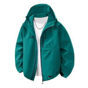 Chaqueta Unisex con Capucha y Cremallera, Resistente al Viento, con Ribete Morado, para Trabajo y Eventos - Product Image 2