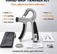 Entrenador de Fuerza de Agarre Profesional de Acero Inoxidable Ajustable de 5-60 kg para Ejercicios de Dedos, Antebrazos y Brazos (Logotipo Personalizado)
