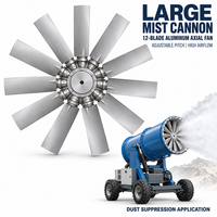 Grand Canon à Brume 12 Lames en Alliage d'Aluminium, Angle Réglable, Suppression de la Poussière, Ventilateur Axial à Haut Débit d'Air