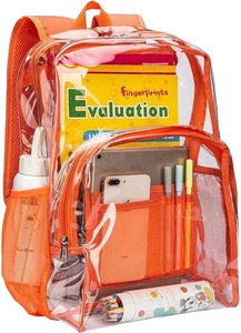 Customised Waterproof School <b>Backpack</b> With Zipper Closure Transparent PVC Cute Travel Shoulder Bag for Students Unisex - Product Image 2