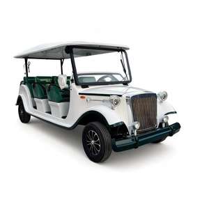 Cómodo Autobús Eléctrico Clásico Blanco de 8 Plazas con Velocidad de 30 km/h para Bodas - Product Image 1