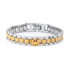 Non Tarnish 316L Stainless Steel <b>Men's</b> Fashion Bracelets & <b>Bangles</b> 14k 18k Pvd Gold Plated Crown Jewelry Bracelet for <b>Men</b> - Product Image 6