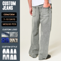 Pantalones Vaqueros Anchos YUCE, Color Gris Lavado, Estilo Y2K, de Alta Calidad, para Hombre, Estilo Retro, Streetwear