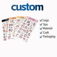 Feuilles d'autocollants personnalisées en PET transparent, découpées à la forme, avec cristaux 3D en relief, UV, motif méduse mignonne et thème océan