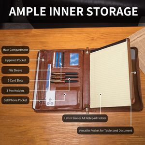 Châu Âu Phong Cách Điên Ngựa Da Kinh Doanh Tập Tin Thư Mục Danh Mục Đầu Tư Chính Hãng Da Du Lịch Nút Mở Tập Tin Danh Mục Đầu Tư - Product Image 2