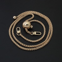 Nolvo World Luxury Fashion Chaîne de sac lanterne 6mm 7mm Or/Or satiné, longueur réglable, robuste et sécurisée, avec 2 types de mousquetons de haute qualité