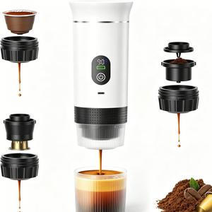 เครื่องชงกาแฟเอสเพรสโซแบบพกพา 20 บาร์ ใช้ไฟฟ้า พร้อมแบตเตอรี่ในตัว ความจุถ้วย 150 มล. สำหรับเดินทางในรถยนต์ คุณภาพพรีเมียม ขายส่ง - Product Image 1