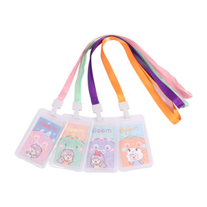 <span class=keywords><strong>Porte</strong></span>-<span class=keywords><strong>badge</strong></span> en plastique robuste Foska à accès rapide, couleurs assorties, avec fenêtres hautement transparentes des deux côtés pour l'école - Product Image 1