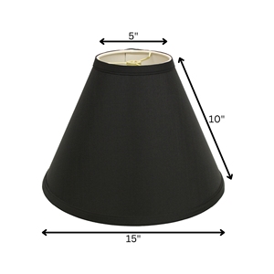 HMS 15 \ "coretto nero profondo cono inclinato senza paralume Shantung eleganti coperture e tonalità di lampada Jet Black - Product Image 3