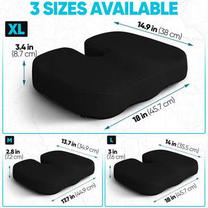 Coussin de siège en mousse à mémoire de forme pour soulagement de la sciatique et du coccyx, avec correction de la douleur au coccyx, oreillers lombaires et coussins de siège - Product Image 2