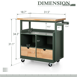 Petits chariots <span class=keywords><strong>de</strong></span> <span class=keywords><strong>cuisine</strong></span> chariot d'îlot <span class=keywords><strong>de</strong></span> <span class=keywords><strong>cuisine</strong></span> en bois <span class=keywords><strong>sur</strong></span> roues avec tiroir <span class=keywords><strong>de</strong></span> <span class=keywords><strong>rangement</strong></span> et armoire-Vert - Product Image 5