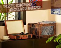 Porte-disque en bois classique Albums Brown Cube Record Organizer pour 100 + Records Super Office Organization