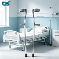 Équipement de réadaptation pas cher, canne médicale de réadaptation, béquille double réglable en alliage d'aluminium, béquilles de coude pour personnes handicapées