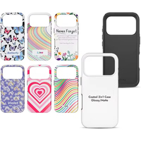 Coque de téléphone personnalisée 2-en-1 brillante et mate en TPU souple et PC rigide pour iPhone 18 17 Pro Max avec film de protection