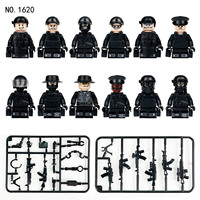Set Figur Tentara Mini Perang Dunia II, Set Senjata, Balok Bangunan, Mainan Kompatibel