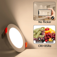 Spot encastré de plafond LED 6W de haute qualité, orientable, rond, à montage en surface, lot de 6 pour éclairage intérieur