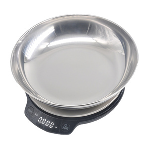 Báscula de cocina electrónica de alta precisión Veidt con bandeja de acero inoxidable en forma de tazón, ideal para repostería, modelo 14192-170B. - Product Image 1