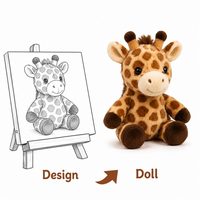 Peluche Girafe Assise Personnalisée en Coton PP Anti-Stress, Mignonne, Dessin Animé, Douce et Moelleuse, Cadeau de Vacances, Décoration Maison