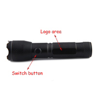 Lampe torche tactique EDC QXMOVING en aluminium, piles AA, couleur noire, 7 LED, avec lumière laser rouge pour le camping et la chasse
