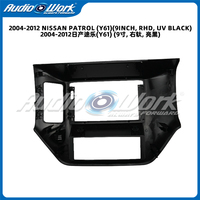 Audio&Work Cadre d'autoradio en plastique ABS noir UV 9 pouces RHD pour Nissan Patrol Y61 2004-2010 avec installation facile
