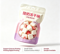 Sachet Doypack à fermeture éclair avec fenêtre transparente, résistant à l'humidité, de qualité alimentaire, avec impression en héliogravure pour yaourt lyophilisé et snacks croustillants