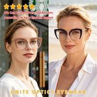 Dernières tendances de la mode féminine, montures optiques œil de chat, lunettes de vue personnalisées anti-lumière bleue pour femmes