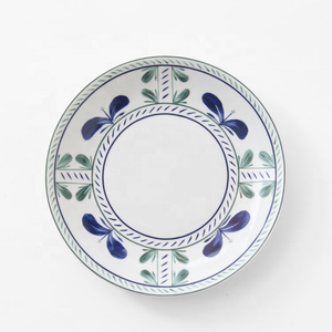 Service de vaisselle en porcelaine fine motif fleurs vertes de printemps pour banquets de mariage – Assiettes de dîner en céramique - Product Image 3