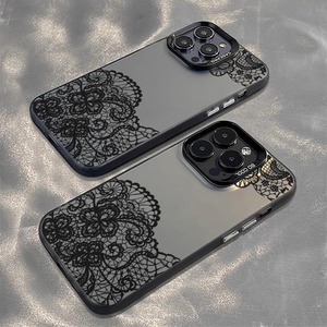 <span class=keywords><strong>Coque</strong></span> de téléphone portable TPU pour <span class=keywords><strong>Iphone</strong></span> X Xr Xs <span class=keywords><strong>11</strong></span> 12 13 14 15 16 17 Pro Max Art Lace Black Flower Printing Electroplated Silver Key TPU PC - Product Image 6