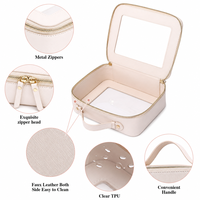 Jetons de poker transparents en PU + boîte à outils Mahjong, pochette de rangement pour divertissement, trousse de maquillage, organisateur de voyage