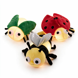 Peluche personnalisée lumineuse en forme d'insecte : petite abeille ou <span class=keywords><strong>luciole</strong></span> <span class=keywords><strong>pour</strong></span> apaiser bébé et favoriser le sommeil – Cadeau idéal - Product Image 1