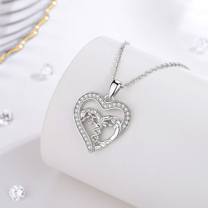 Collier pendentif en argent Sterling 925, pendentif famille, cœur en zircon cubique, <span class=keywords><strong>arbre</strong></span> de vie, bijoux - Product Image 3