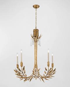 Candelabro de cristal de metal curvo dorado, iluminación de lujo Vintage para salas de estar de mansión - Product Image 6