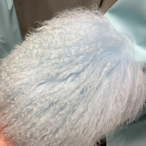 Popolare <span class=keywords><strong>cappotto</strong></span> lungo in pelliccia 2025 donna blu chiaro <span class=keywords><strong>cappotto</strong></span> lungo con pelliccia mongoliana - Product Image 3