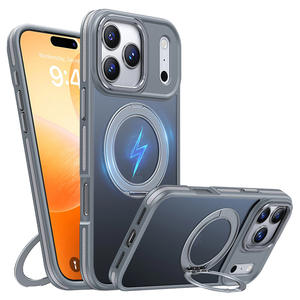 Coque pour iPhone 17 Pro Max avec support rotatif amortissant, pivot magnétique, protection intégrale, anti-chute - Product Image 5