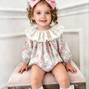 Conjunto <span class=keywords><strong>de</strong></span> Ropa <span class=keywords><strong>de</strong></span> Bebé para Niña, Primavera y Otoño, Estilo Princesa, Manga Larga, Estampado Floral, Informal, para Cumpleaños, Recién Nacida - Product Image 1