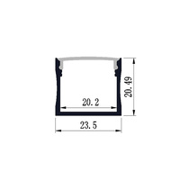 Extrusion menée montée en surface de profil de lumière de LED en aluminium de vente chaude pour la décoration de lumière de LED de barre lumineuse de LED 23.5*20.49mm