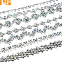 Nouveauté 2026 : Garnitures en plastique acrylique argenté, à coudre, pour vêtements de danse, chaînes de strass, dentelle, accessoires de rideaux, en stock