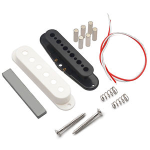 Kits de pièces DIY pour la fabrication de micros de <span class=keywords><strong>guitare</strong></span> : bobine de micro simple, capot, barre en céramique, câble, pièces de contact, noir/blanc/jaune - Product Image 3