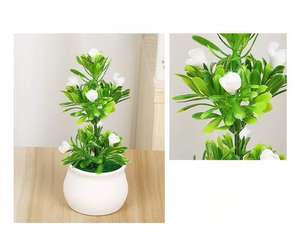 Chậu hoa giả bán buôn bảy sao hoa hồng nhỏ chắc chắn sáng tạo phong cách Ins cây xanh trang trí phòng khách cây hoa hồng trồng chậu - Product Image 6