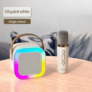 KINGLUCKY K12 Mini pour machine de karaoké Bluetooth, éclairage LED RVB portable, haut-parleur KTV avec communication USB et micro pour les fêtes - Product Image 2