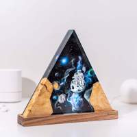 Grensoverschrijdende bestseller Astronaut Maanverkenning Epoxyhars Nachtlampje Handgemaakt Massief Houten Harsperfect Valentijnsdag