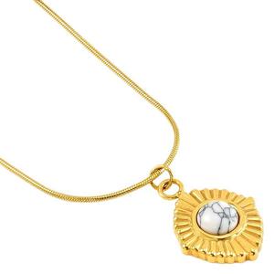 ZOGXIN Vintage Turquoise Pendant Necklace Gold Star Shape Snake Chain Women Fashion Jewelry Party Gift - Product Image 5