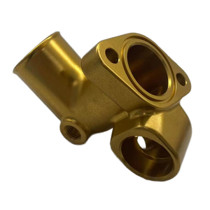 Conector de Codo de Aluminio Anodizado en Oro de Alta Precisión, Mecanizado CNC, Piezas de Conexión de Tuberías de Fluido OEM - Product Image 2